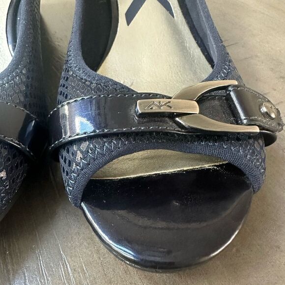 Ann Klein navy blue, Christabel wedge heels. - Picture 2 of 7